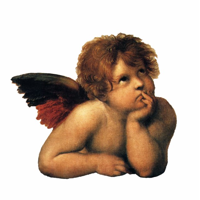 Sistine Madonna, Angels Detail: Raphael Sanzio Fotoskulptur Ornament (Vorne)