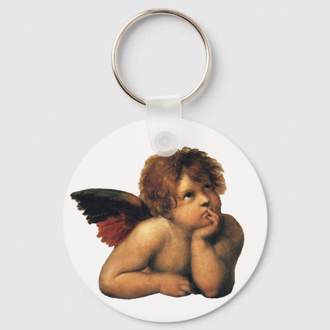 Sistine Madonna, Angels Detail: Raphael Sanzio Schlüsselanhänger (Vorderseite)