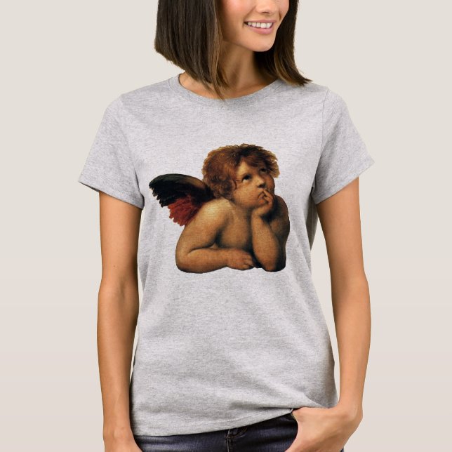 Sistine Madonna, Angels Detail: Raphael Sanzio T-Shirt (Vorderseite)