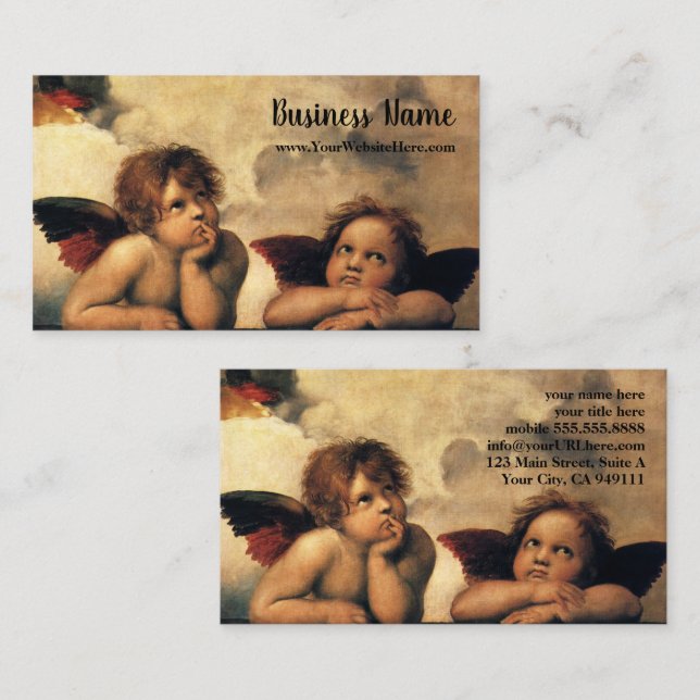 Sistine Madonna del Sasso Raffaello Visitenkarte (Vorne/Hinten)