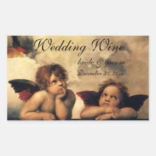 Sistine Madonna Engel von Raphael Hochzeit Rechteckiger Aufkleber