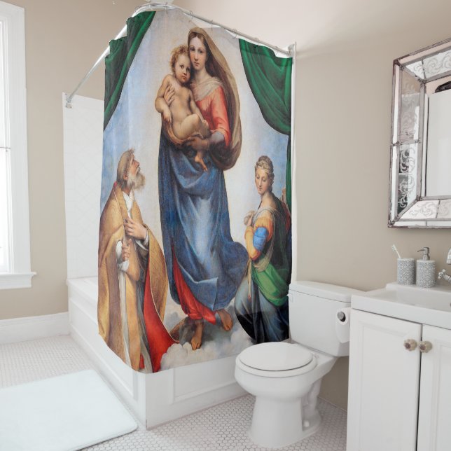 Sistine Madonna, Raphael Duschvorhang (Beispiel)