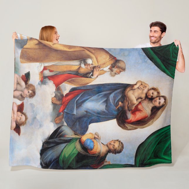 Sistine Madonna, Raphael Fleecedecke (Beispiel)