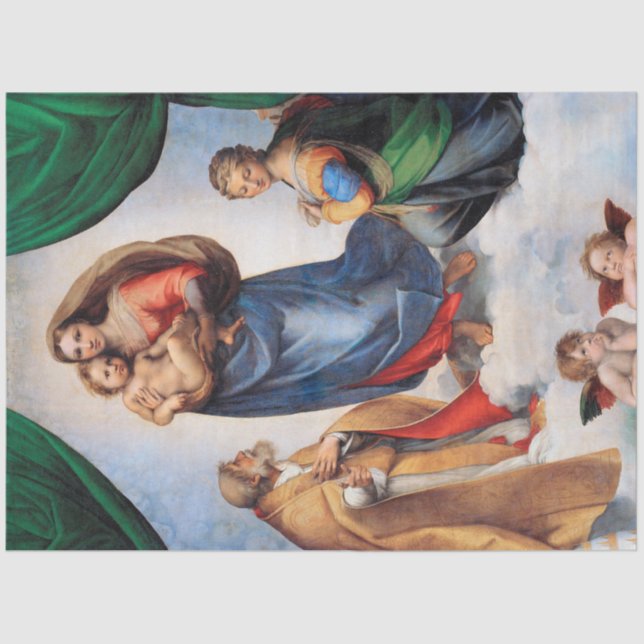 Sistine Madonna, Raphael Seidenpapier (Vorderseite)