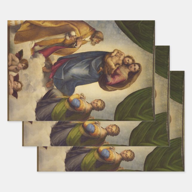 Sistine Madonna von Rapahel Geschenkpapier Set (Set)