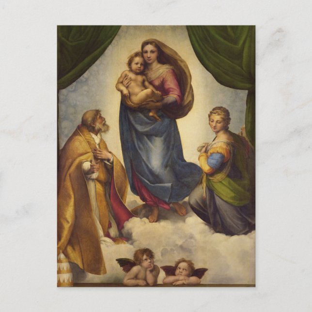 Sistine Madonna von Rapahel Postkarte (Vorderseite)