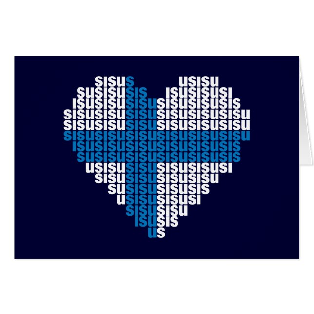 Sisu Herz-faltende Karte (Vorderseite (Horizontal))