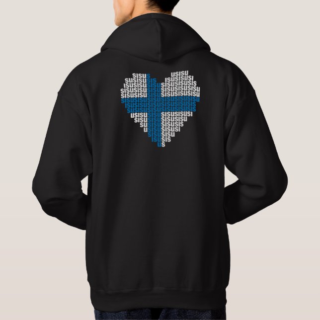 Sisu Herz-Rückseiten-mit Kapuze Sweatshirt (Rückseite)