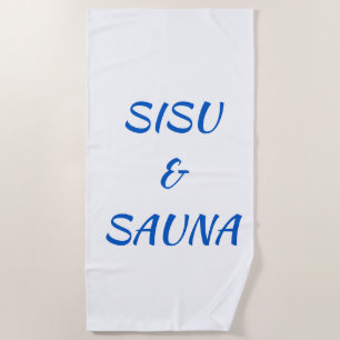 SISU & Sauna Serviette de plage finlandaise (Blanc