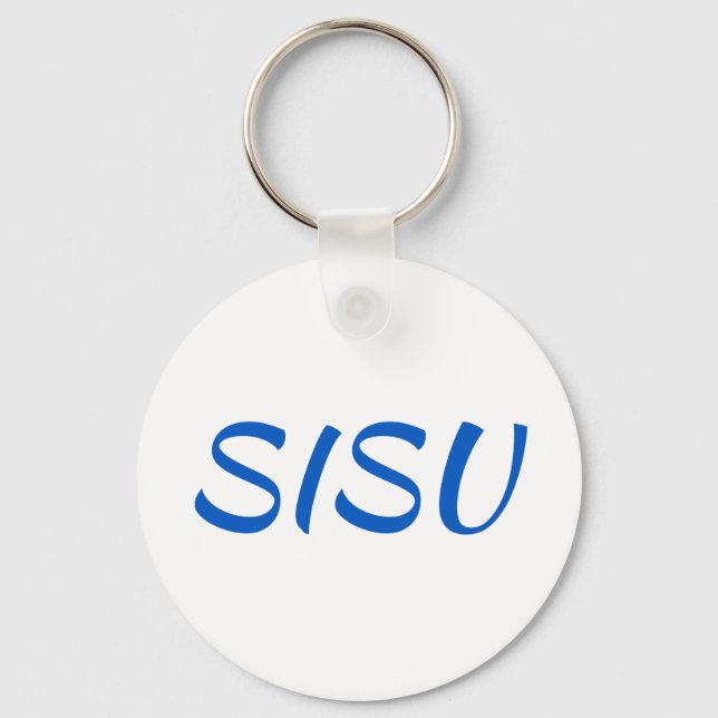 SISU-Schlüsselanhänger (rund; weiß; finnischer Sch Schlüsselanhänger (Vorderseite)