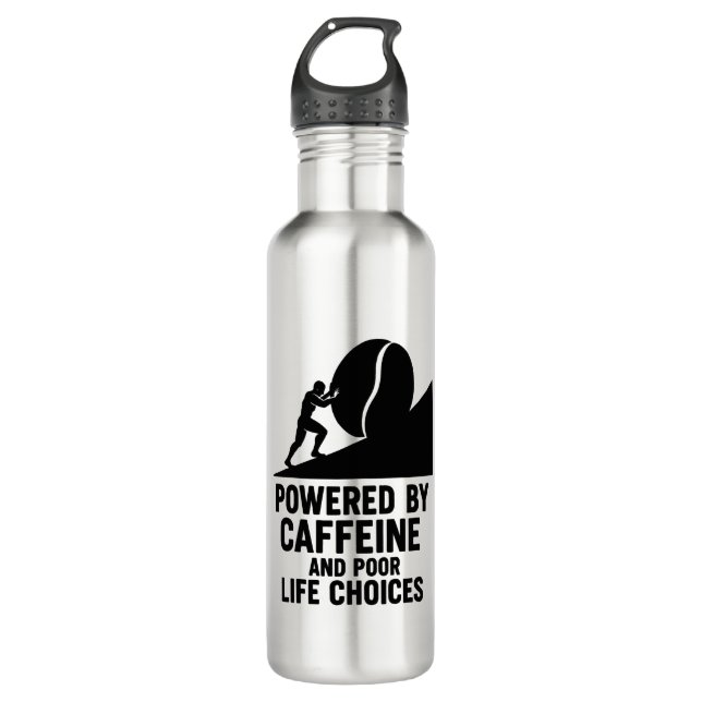 Sisyphus Coffee Grind Funny Sarcastic Quote Tasse Edelstahlflasche (Vorderseite)
