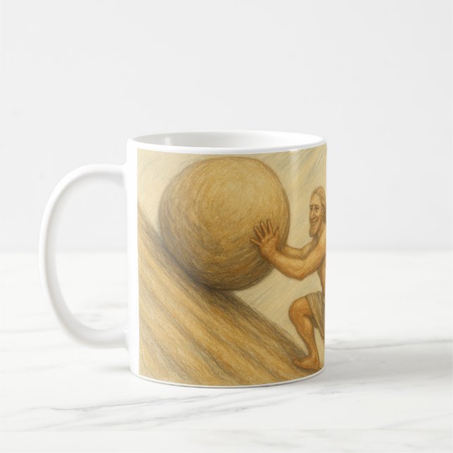 Sisyphus glücklich kaffeetasse (Links)