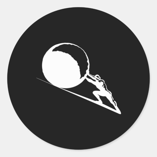 Sisyphus Griechisch Mythologie Sisyphus Runder Aufkleber (Vorderseite)
