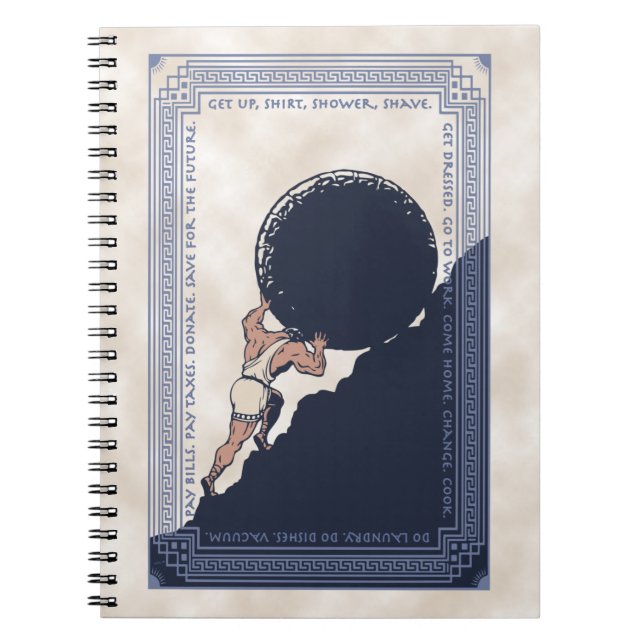 Sisyphus Mundane Rock Notizblock (Vorderseite)