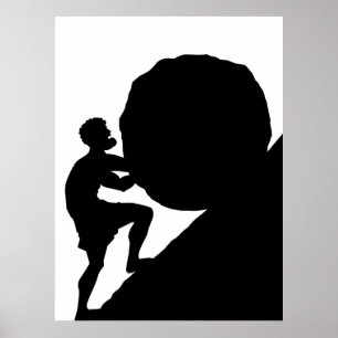 Sisyphus und Fels, Griechische Mythologie Poster