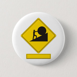 Sisyphus Verkehrsschild Button