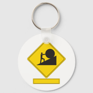 Sisyphus Verkehrsschild Schlüsselanhänger