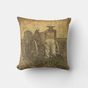 Sit a While Rustic pillow Kissen