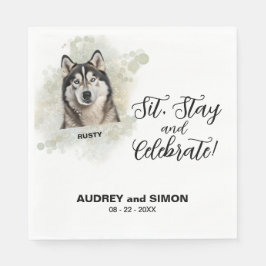 Sit, Bleibe & Celebrate Alasken Malamute Wedding Serviette
