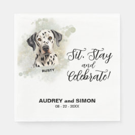 Sit, Bleibe & Celebrate Dalmatiner Hochzeit Serviette