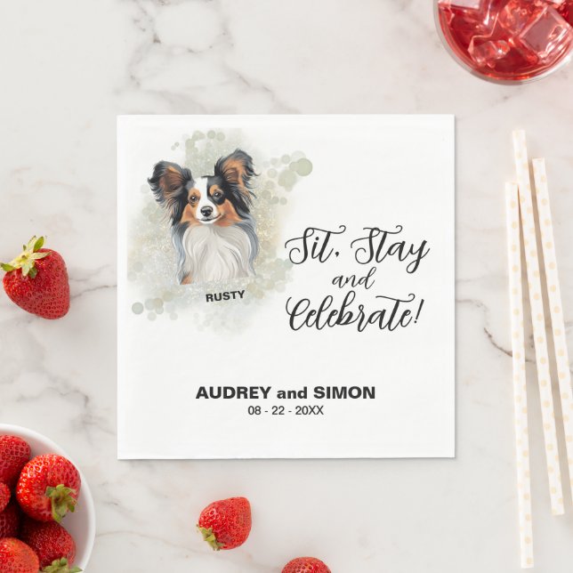 Sit, Bleibe & Celebrate Dalmatiner Hochzeit Serviette (Beispiel)