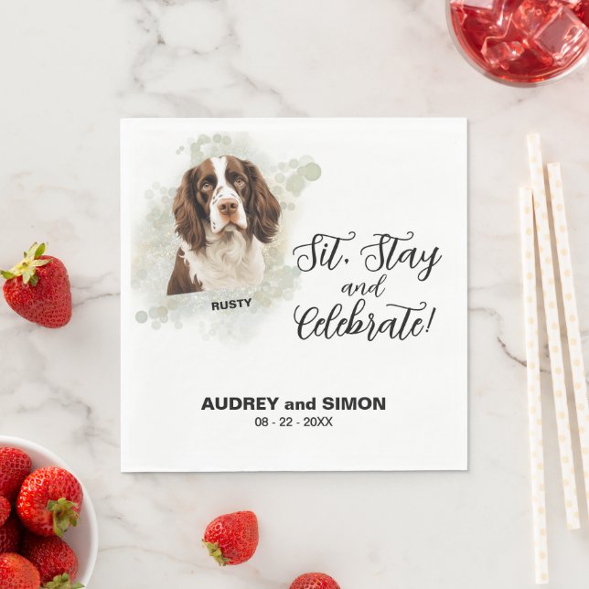 Sit, Bleibe & Celebrate English Springer Spaniel Serviette (Beispiel)