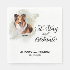 Sit, Bleibe & Celebrate Shetland Sheepdog Serviette