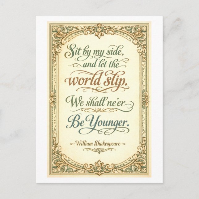"Sit By My Side" Shakespeare Postkarte (Vorderseite)