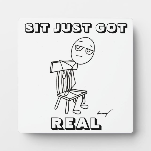 SIT NUR GOT REAL Plaque Fotoplatte (Vorderseite)