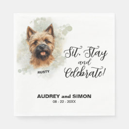 Sit, Stay & Celebrate Cairn Terrier Wedding Serviette
