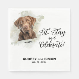 Sit, Stay & Celebrate Chesapeake Bay Retriever Serviette