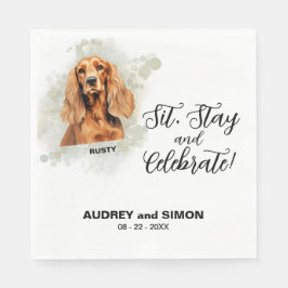 Sit, Stay & Celebrate Cocker Spaniel Wedding Serviette