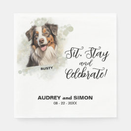 Sit, Stay & Celebrate Miniature American Shepherd Serviette