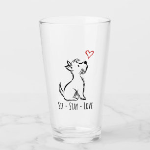 Sit-Stay-Love Westie Glas