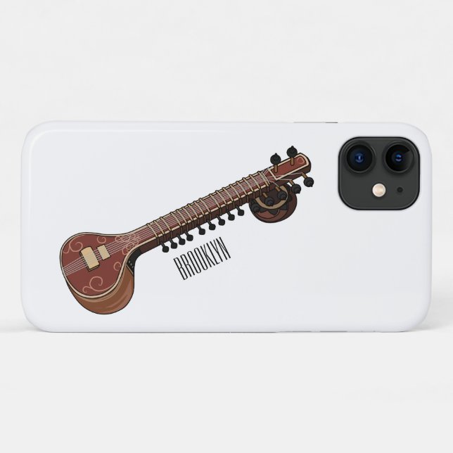 Sitar-Cartoon-Abbildung Case-Mate iPhone Hülle (Rückseite (Horizontal))