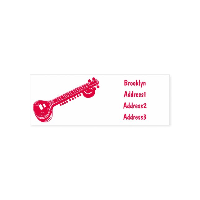 Sitar-Cartoon-Abbildung Permastempel (Design)