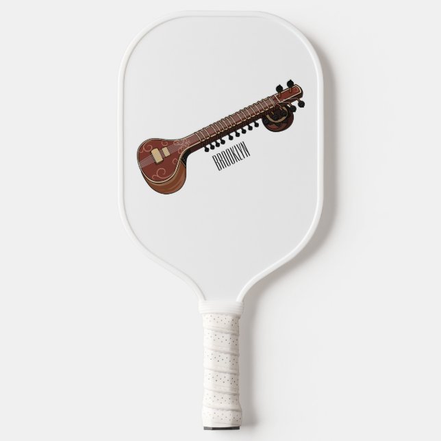 Sitar-Cartoon-Abbildung Pickleball Schläger (Vorderseite)