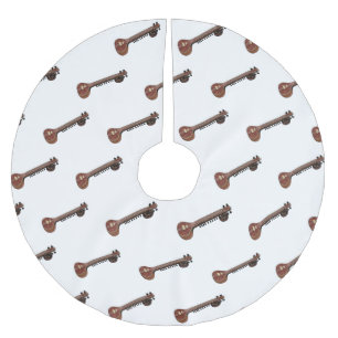 Sitar-Cartoon-Abbildung Polyester Weihnachtsbaumdecke