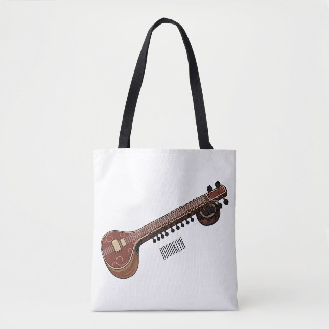 Sitar-Cartoon-Abbildung Tasche (Vorderseite)