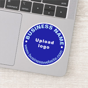 Site d'affaires sur Bleu Sticker de Vinyl Rond