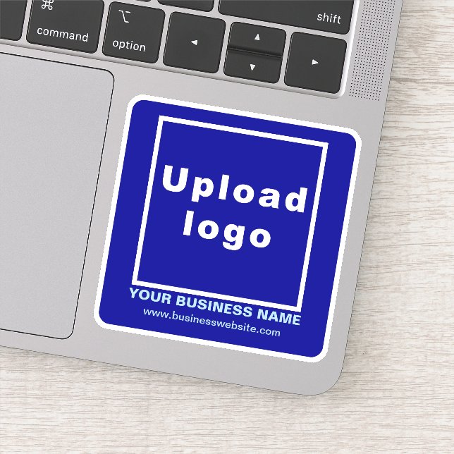 Site d'affaires sur Blue Carré Vinyl Sticker (Détail)