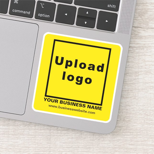 Site d'affaires sur Sticker en vinyle Carré jaune (Détail)