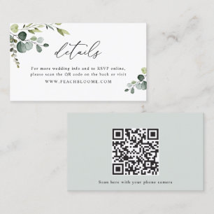 Site Mariage de verdure QR Code Détails Carte