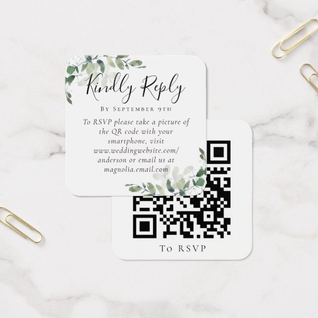 Site Mariage Eucalyptus QR Code RSVP (Bureau)