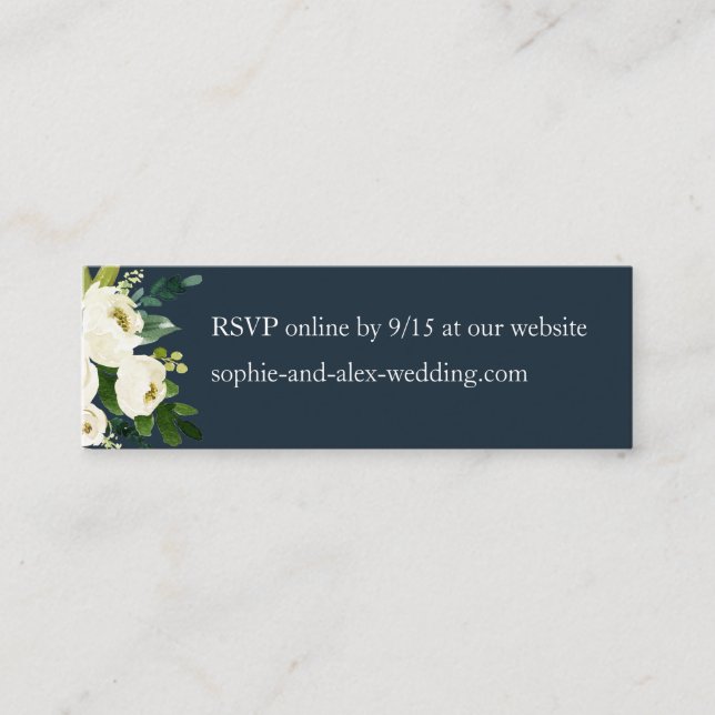 Site Mariage Floral en fleurs blanches RSVP Cartes (Devant)