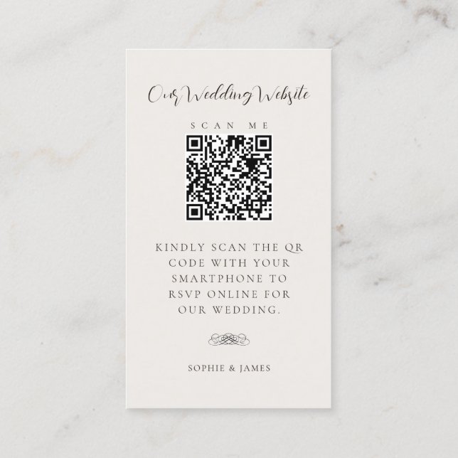 Site mariage QR Code RSVP Cartes de boîtier (Dos)