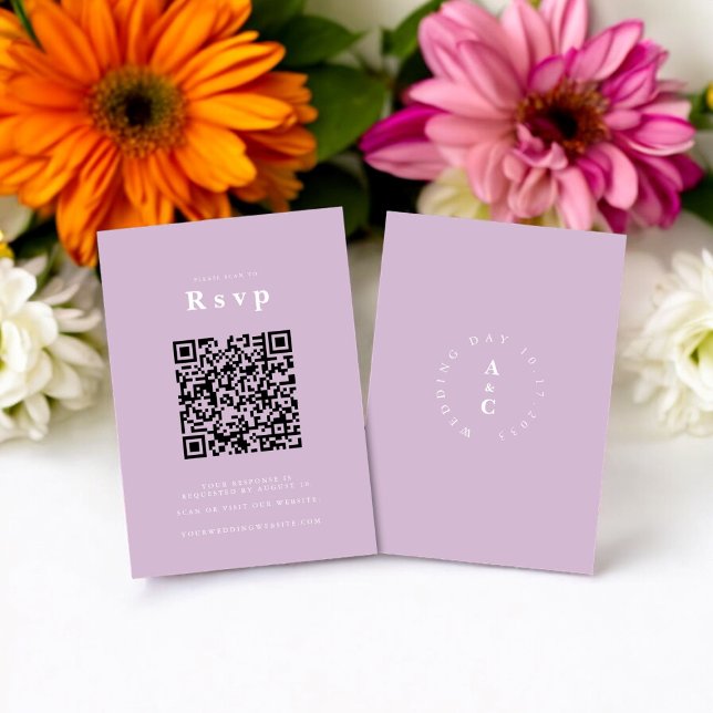 Site mariage | RSVP QR Code photo lilic (qr code wedding website ,  tie the knot , lilic casual bold wedding )
