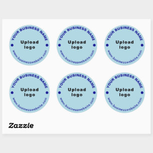 Site Web d'affaires sur Sticker rond bleu clair