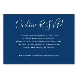 Site Web de Navy Blue Online RSVP Cartes de boîtie