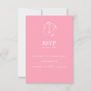 Site Web du Mariage de carte Monogram Pink RSVP